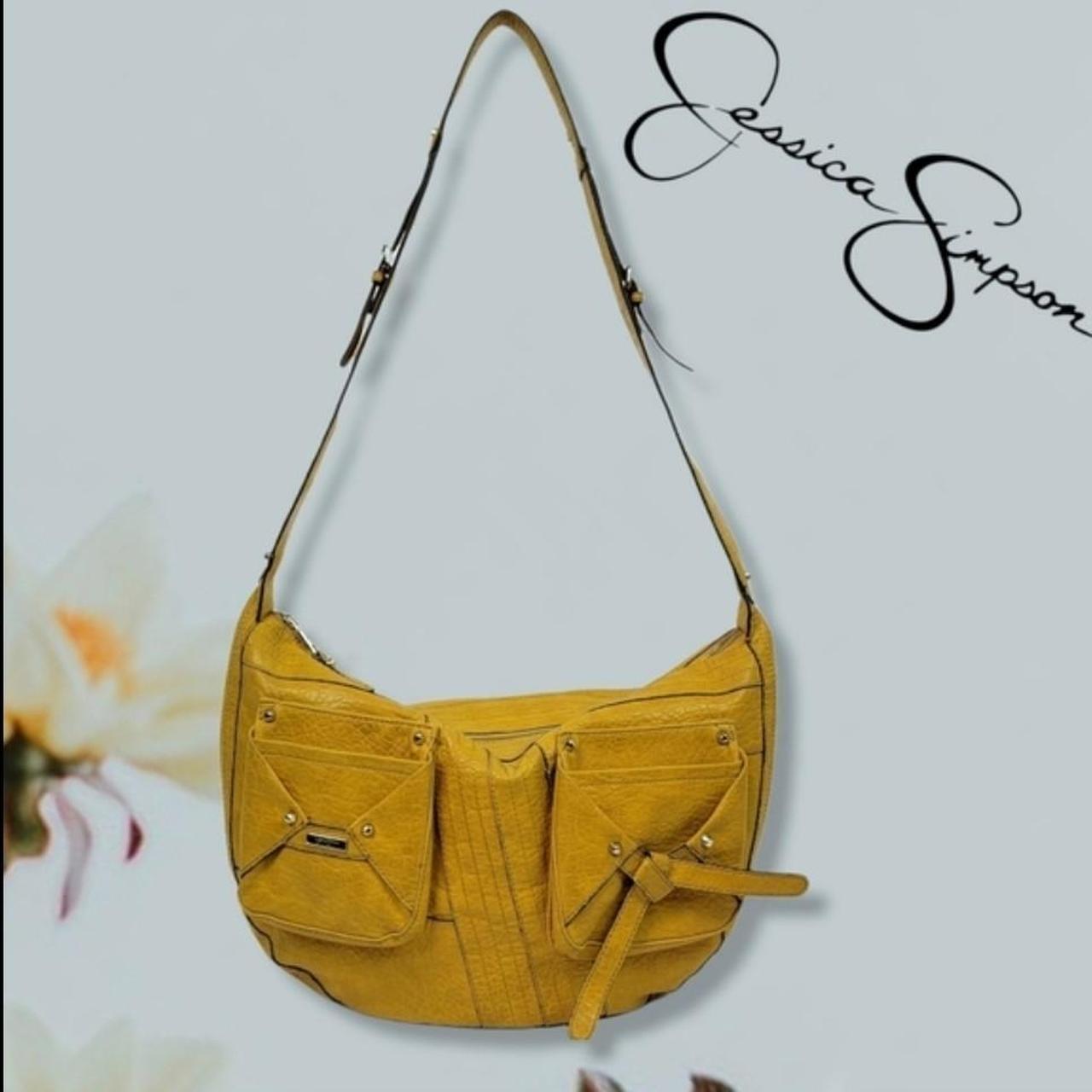 Jessica Simpson Hobo Handbag Purse Faux Leather Braided Handle - Golden  Yellow | eBay