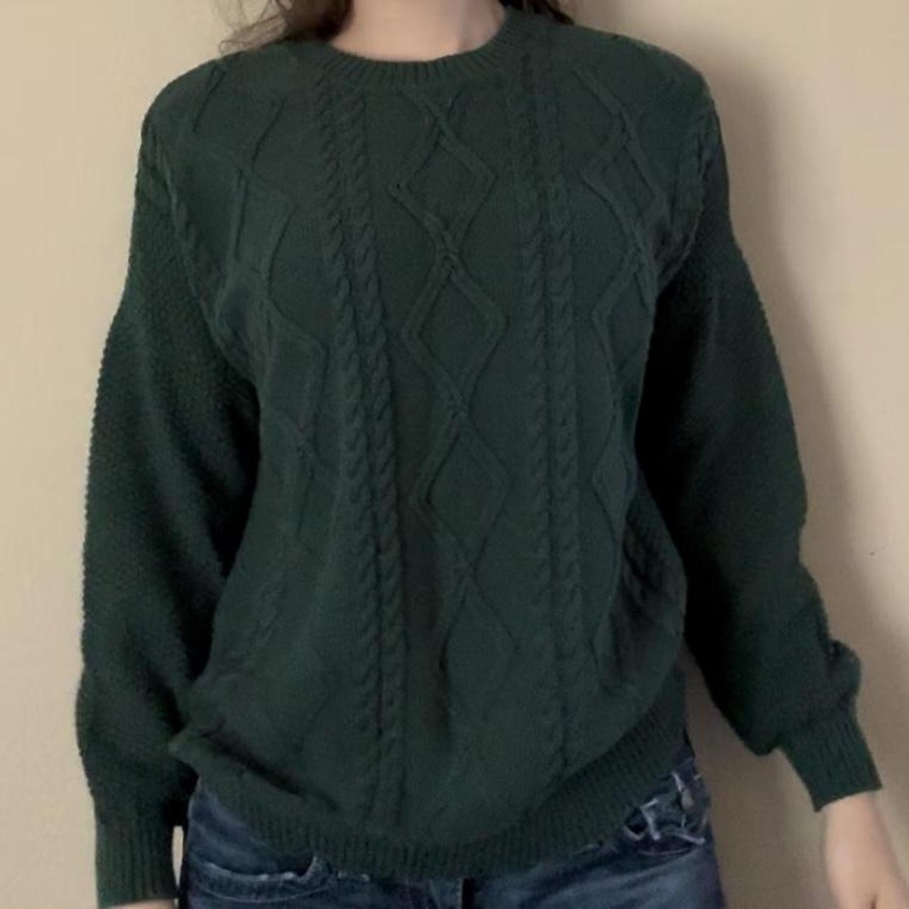 green oversized knit sweater #oversizedsweater... - Depop