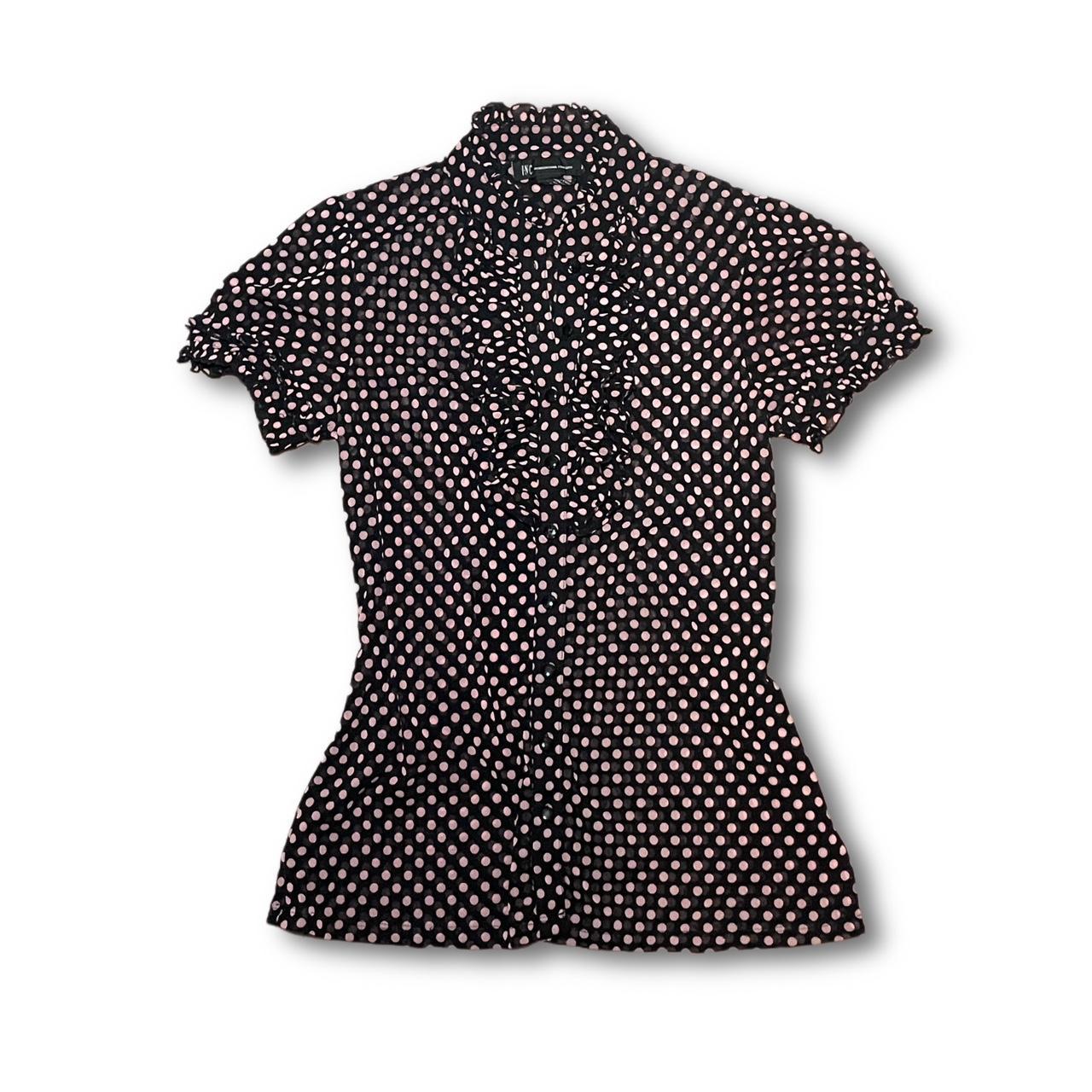 INC International Concepts Polka-dot Blouse in Black