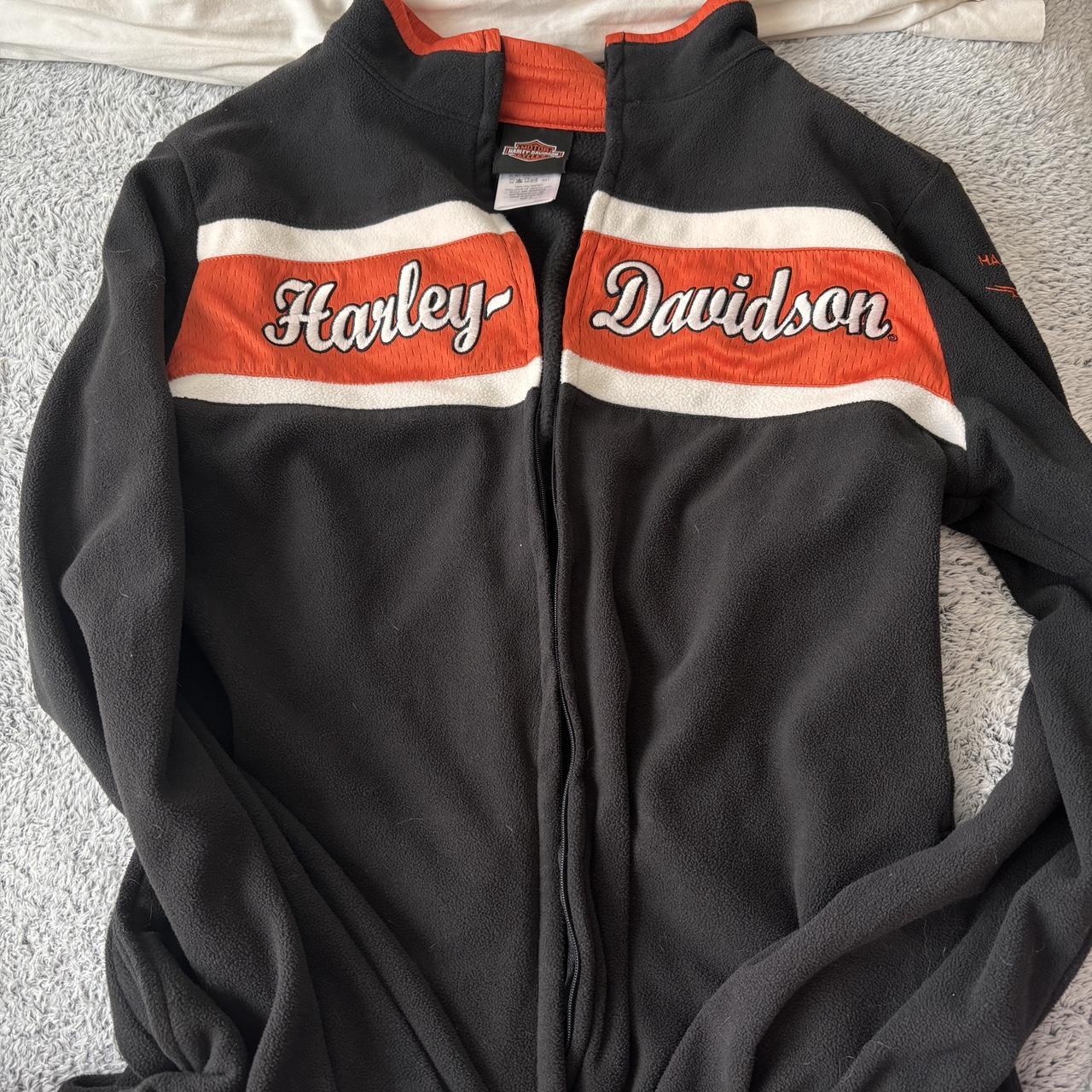 Harley Davidson fleece zip up Size medium No flaws... - Depop