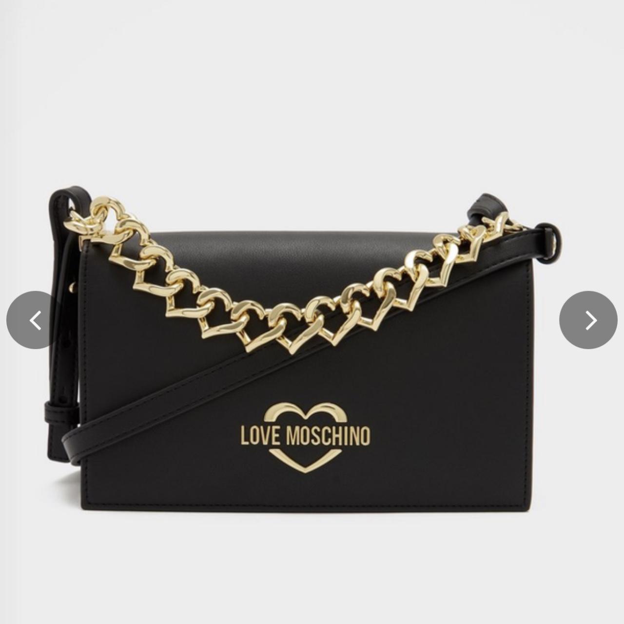 Love Moschino Women's Black and Gold Bag Depop