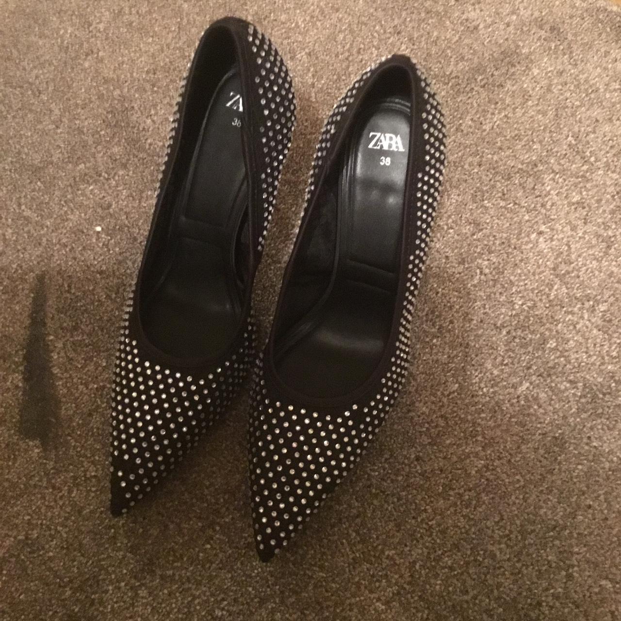 Zara heels embellished in diamonds Stunning heel, | Depop