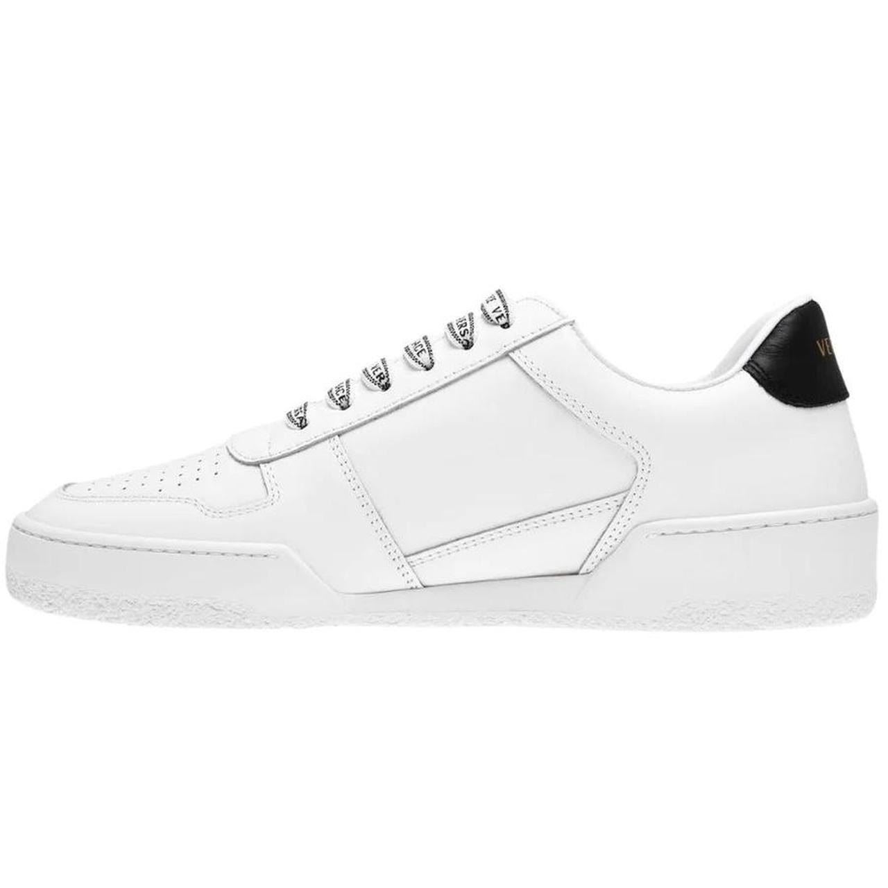 Versace Logo Black Heel White Sneakers. RRP... - Depop