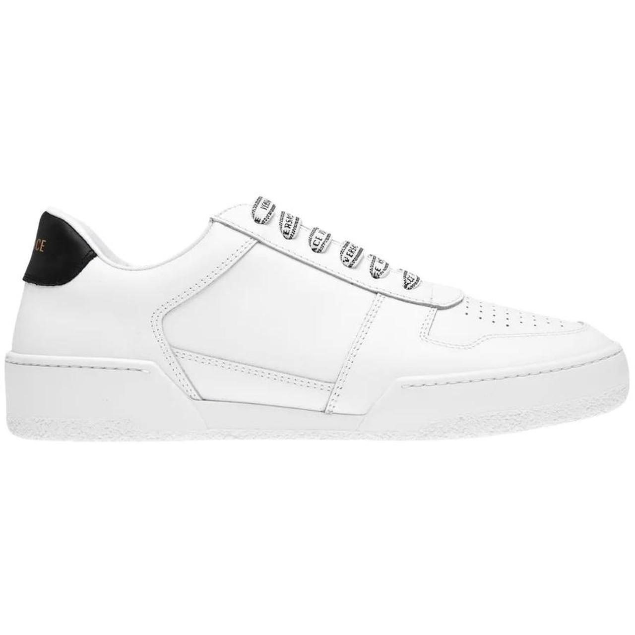 Versace Logo Black Heel White Sneakers. RRP... - Depop