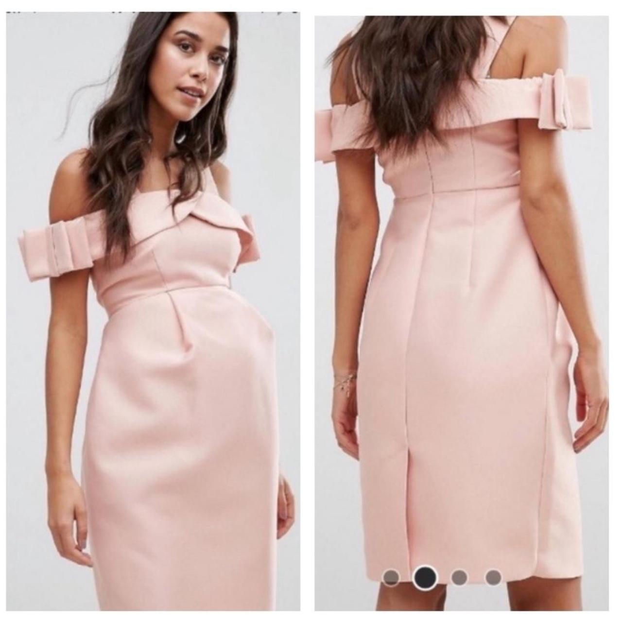 ASOS Blush Maternity Midi Dress Size 8 Medium 100 Depop