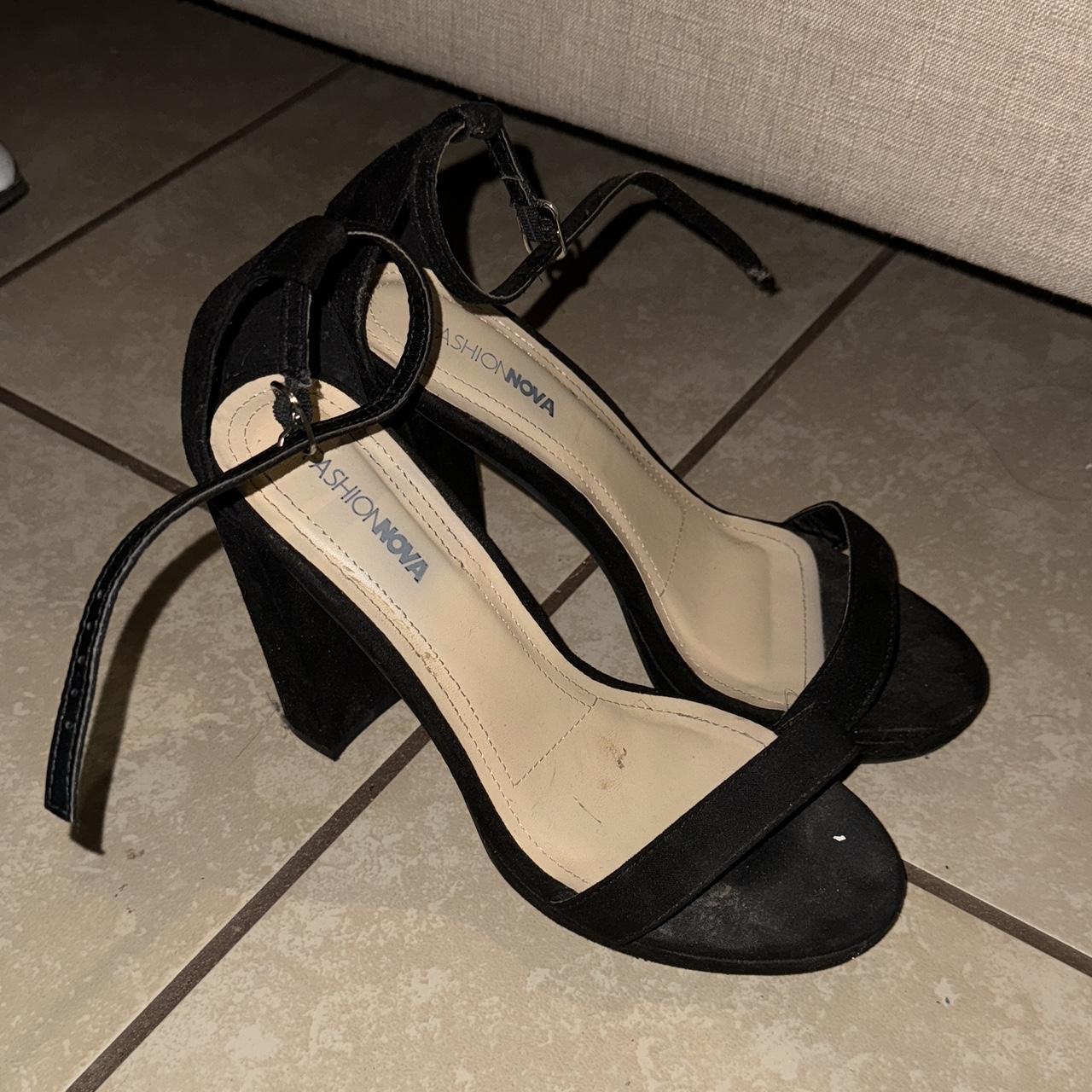 Black Heels Size 9 Wide Women Color Black Heel Depop