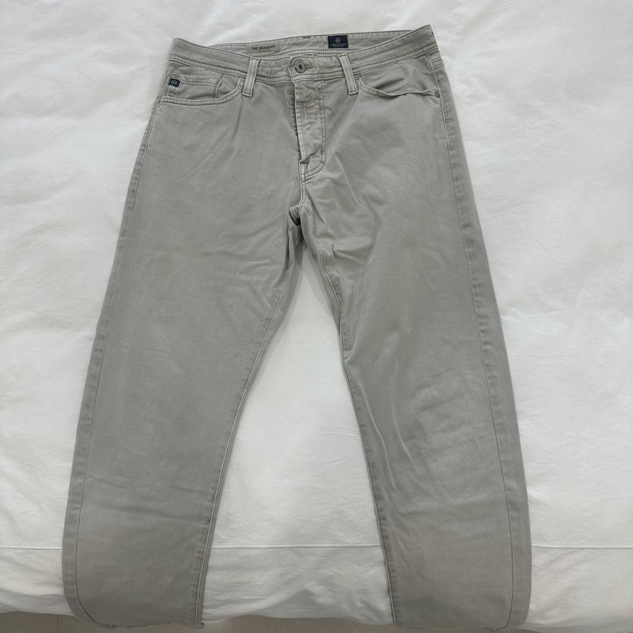 AG Jeans The Graduate Tailored Leg Light Gray Great... - Depop image.