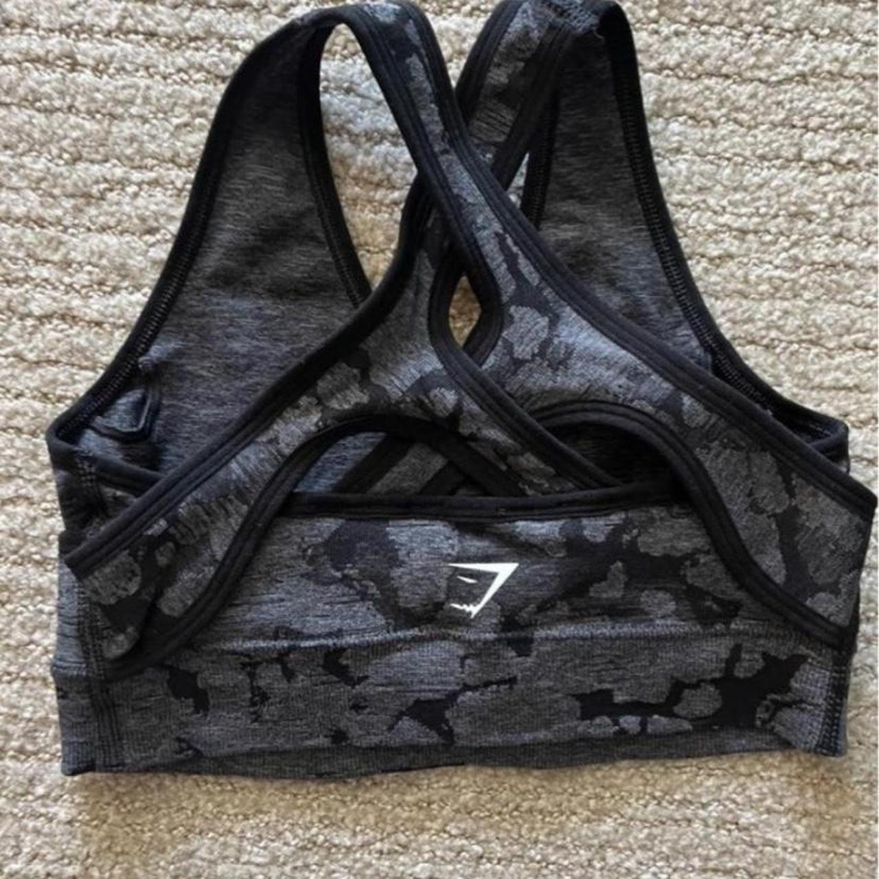 Gymshark camo sports bra worn twice! In perfect... Depop