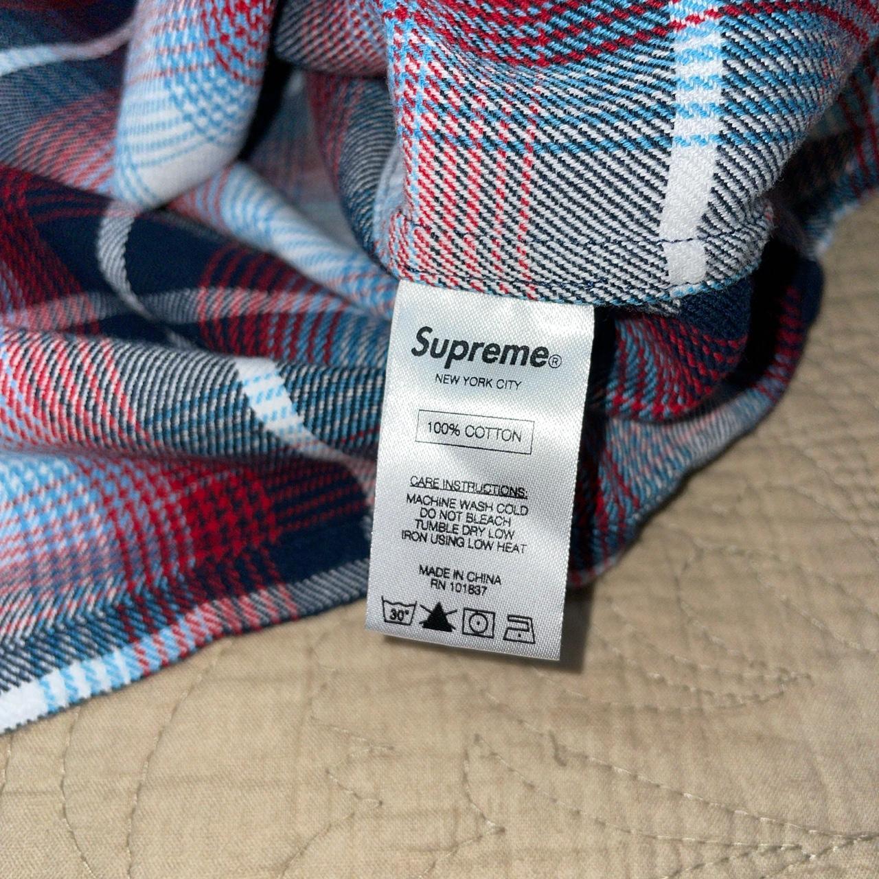 Supreme Short Sleeve Plaid Flannel Button Up... - Depop