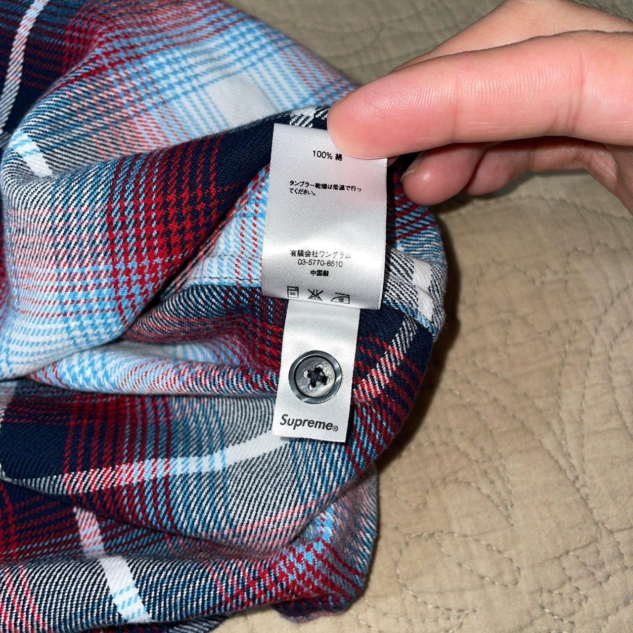 Supreme Short Sleeve Plaid Flannel Button Up... - Depop