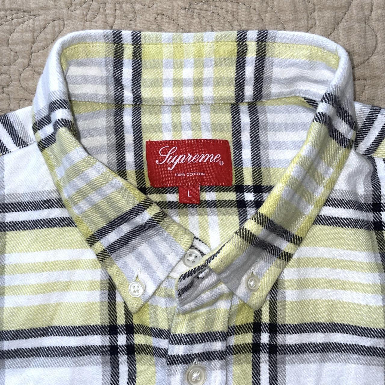 Supreme Plaid Flannel L/S Button Up Shirt Size... - Depop