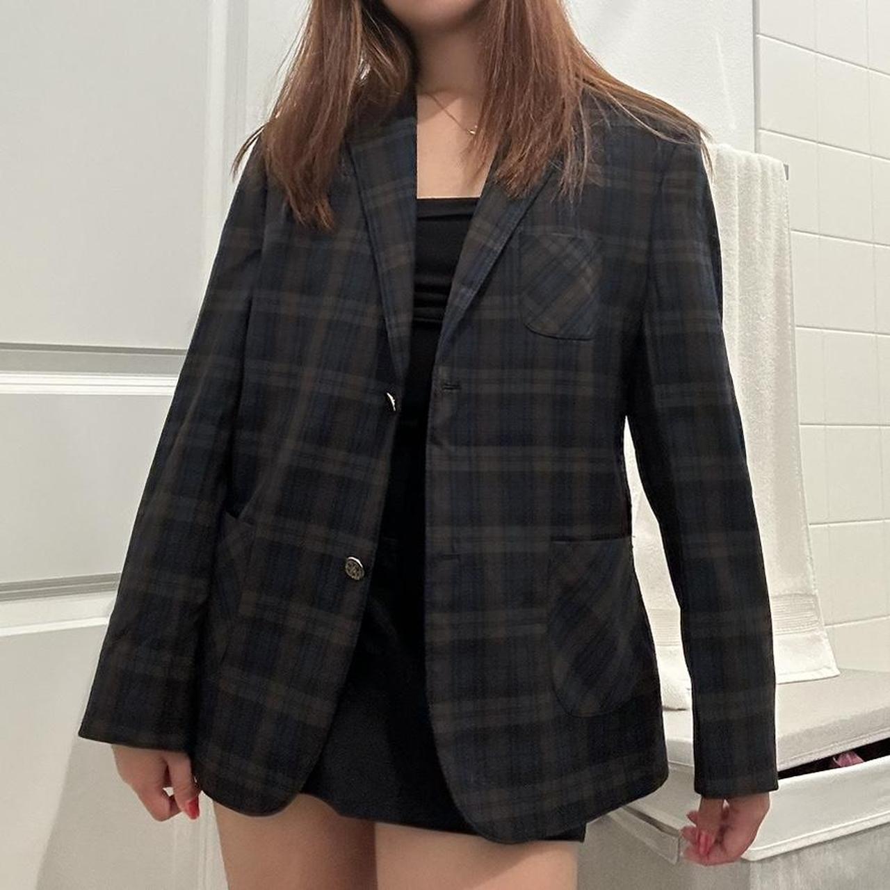 super cool IVY Club blazer brown and blue, wool | Depop