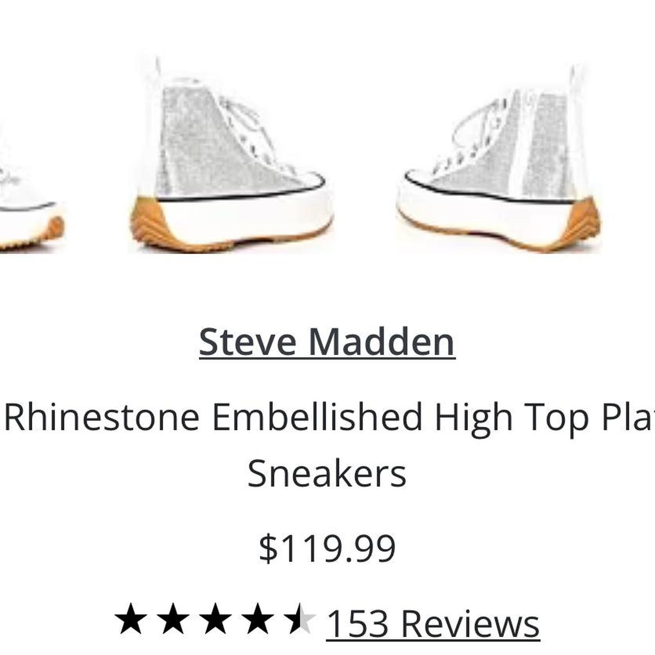 Steve Madden Shaft Rhinestone Embellished High Top Platform Sneakers