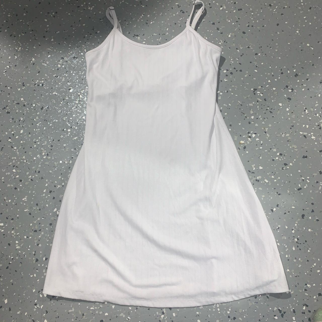 . plain white flowy dress cute for tennis worn... - Depop