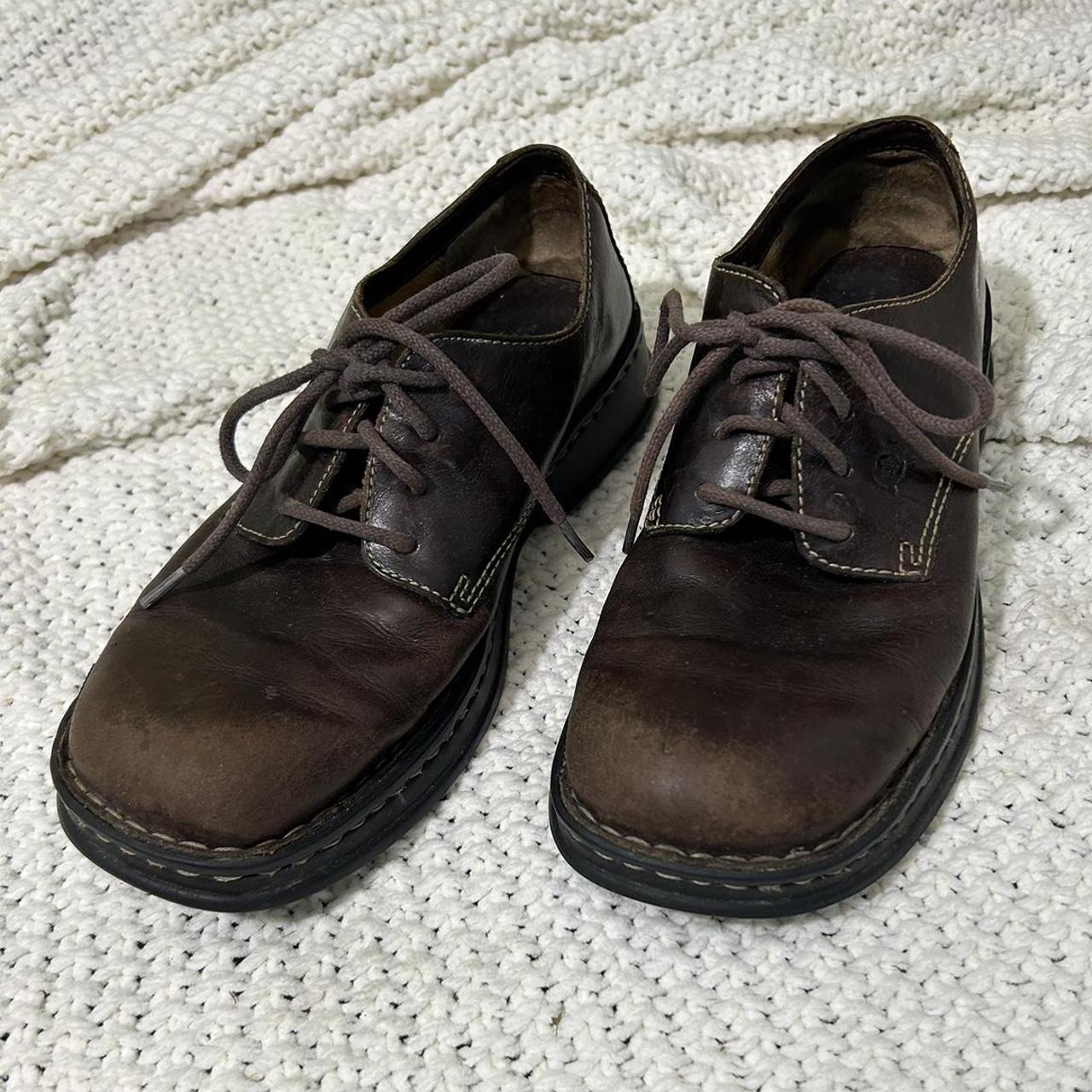 Vintage Born Brand Leather Oxford Boots Size 7.5... - Depop
