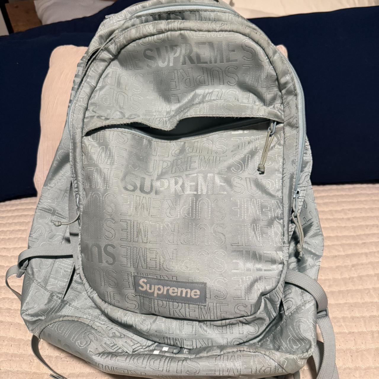 Blue supreme-backpack - Depop