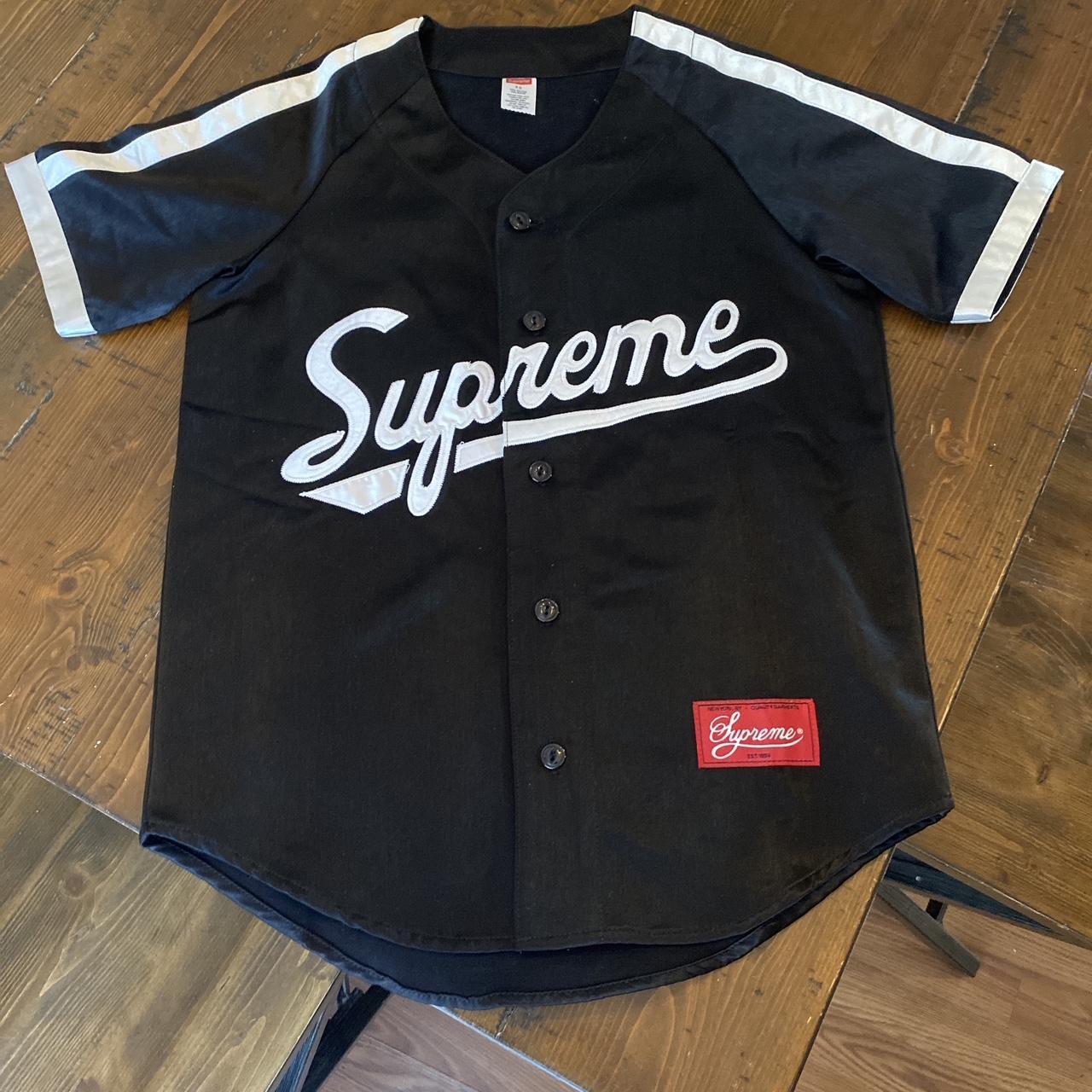 Supreme thick button-up baseball jersey. Perfect for - Depop