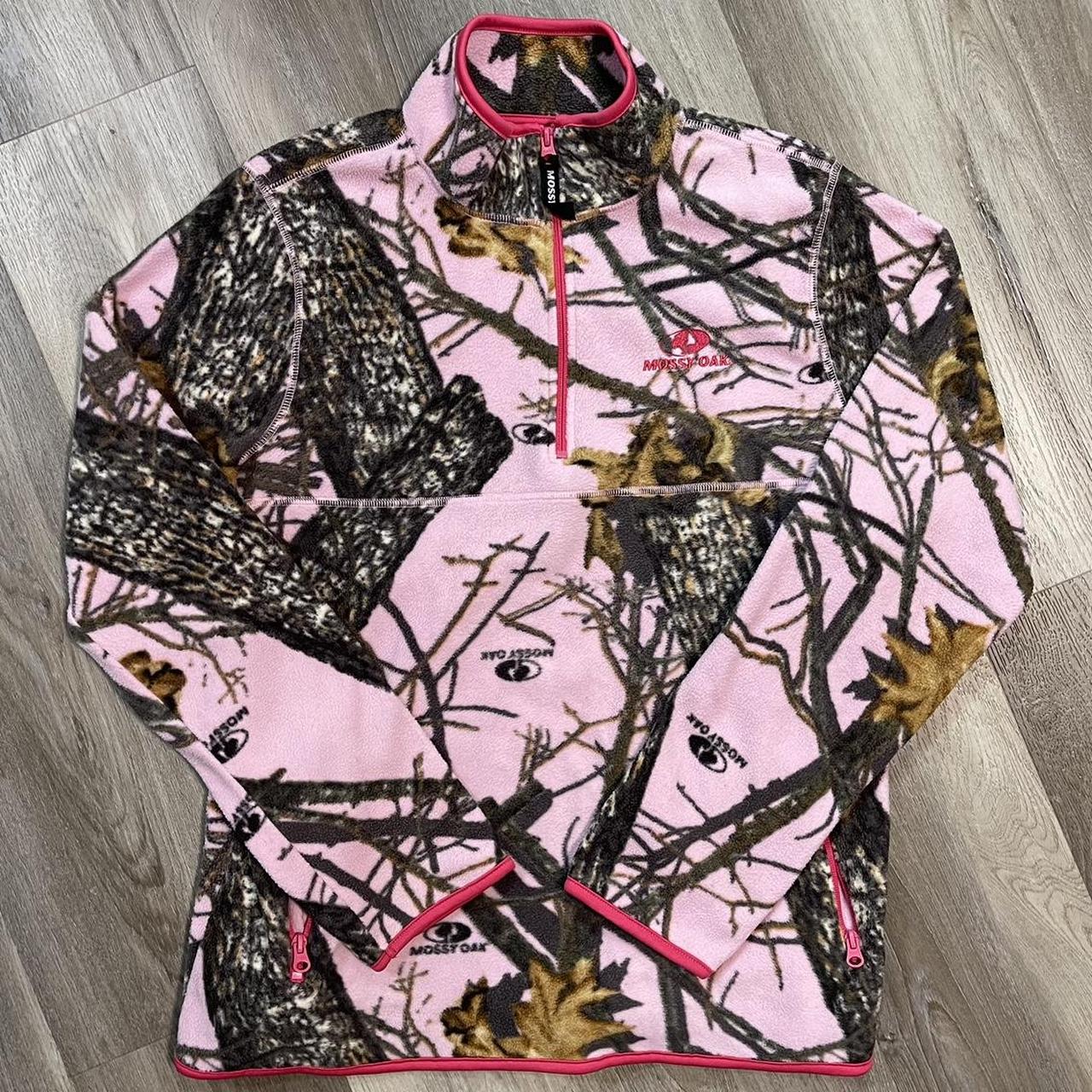 VINTAGE AOP PINK CAMO MOSSY OAK WOMANS FLEECE... - Depop