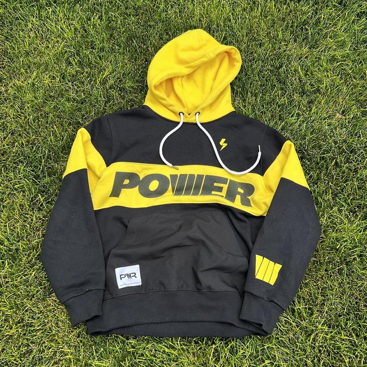 Black Yellow Power Hoodie Small Could Fit a. Depop