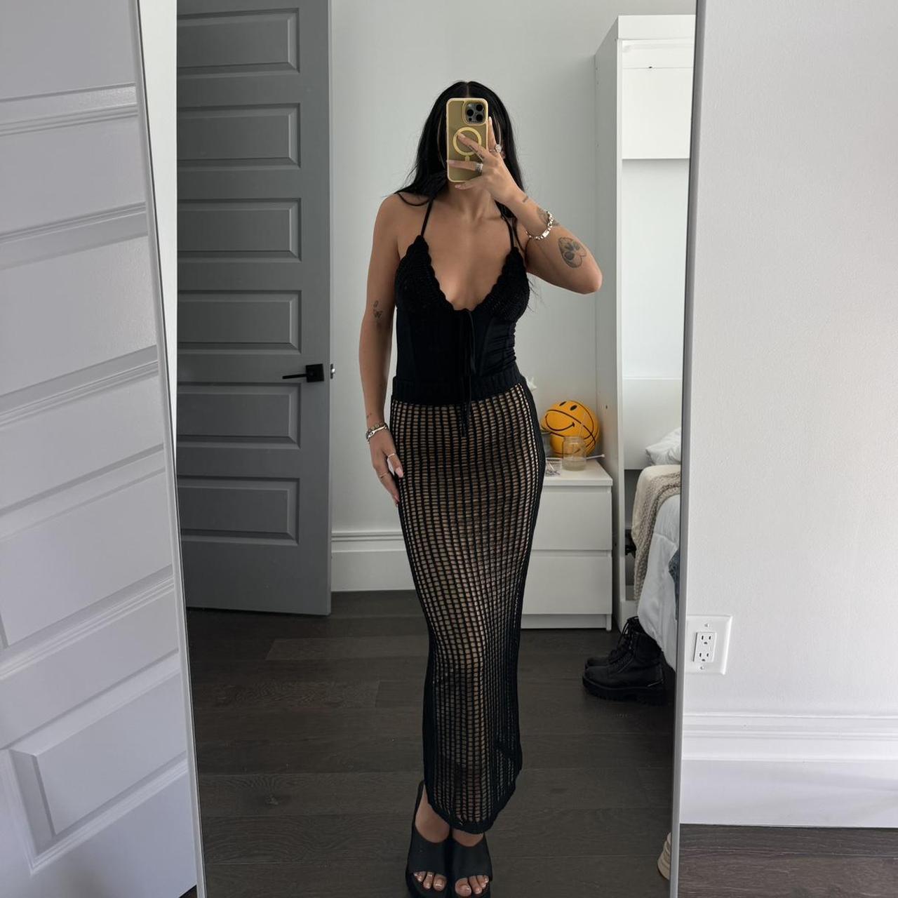 jlux label black knit two piece set never worn Depop