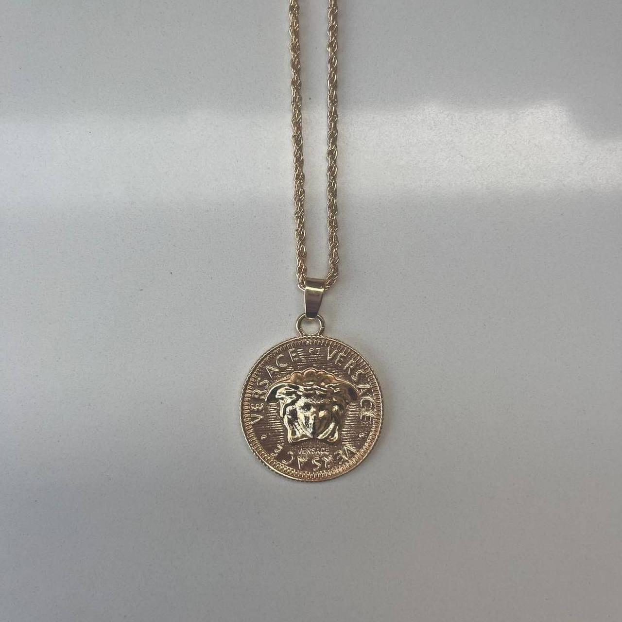 Versace medusa clearance coin necklace