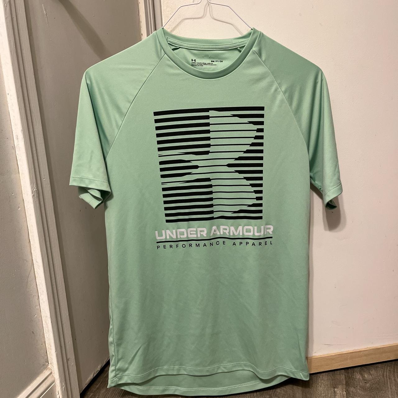 Small mint green Under Armour tshirt. Flowy and good... Depop