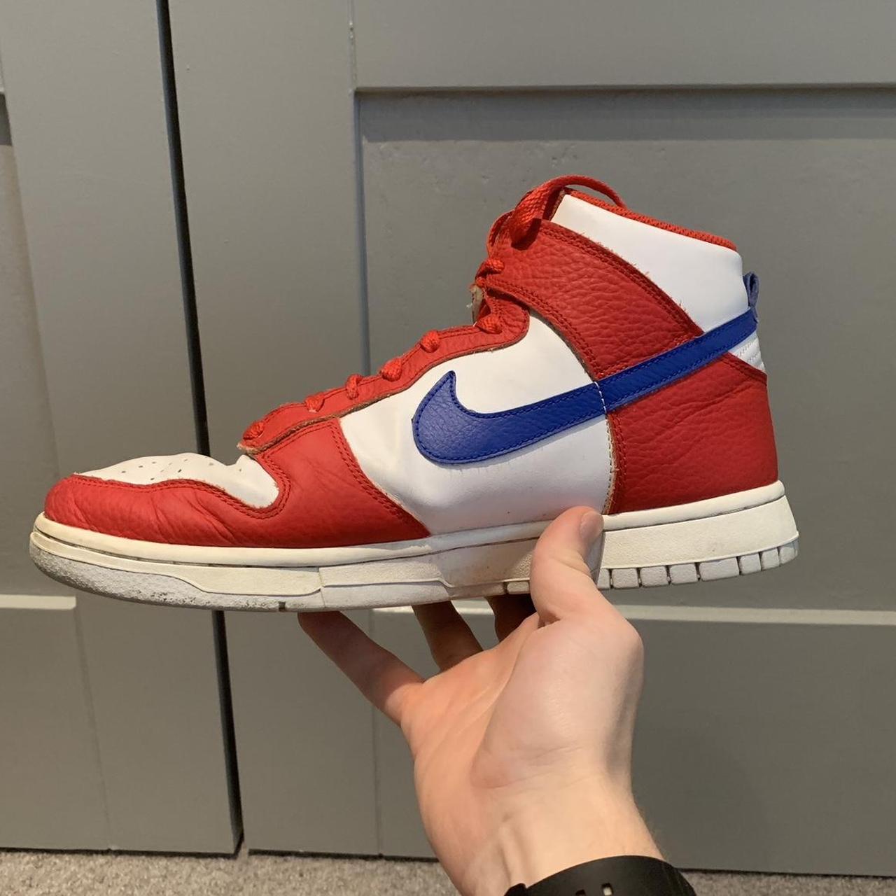 Nike Dunk High '4th of July USA, Red White Depop