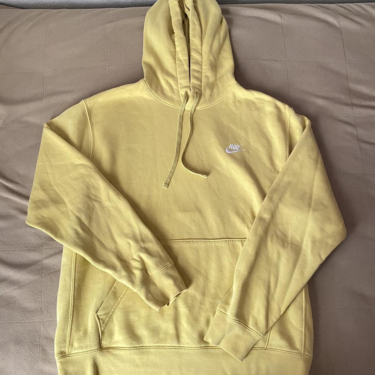 Yellow Nike Hoodie size- L minor stains shown in... - Depop