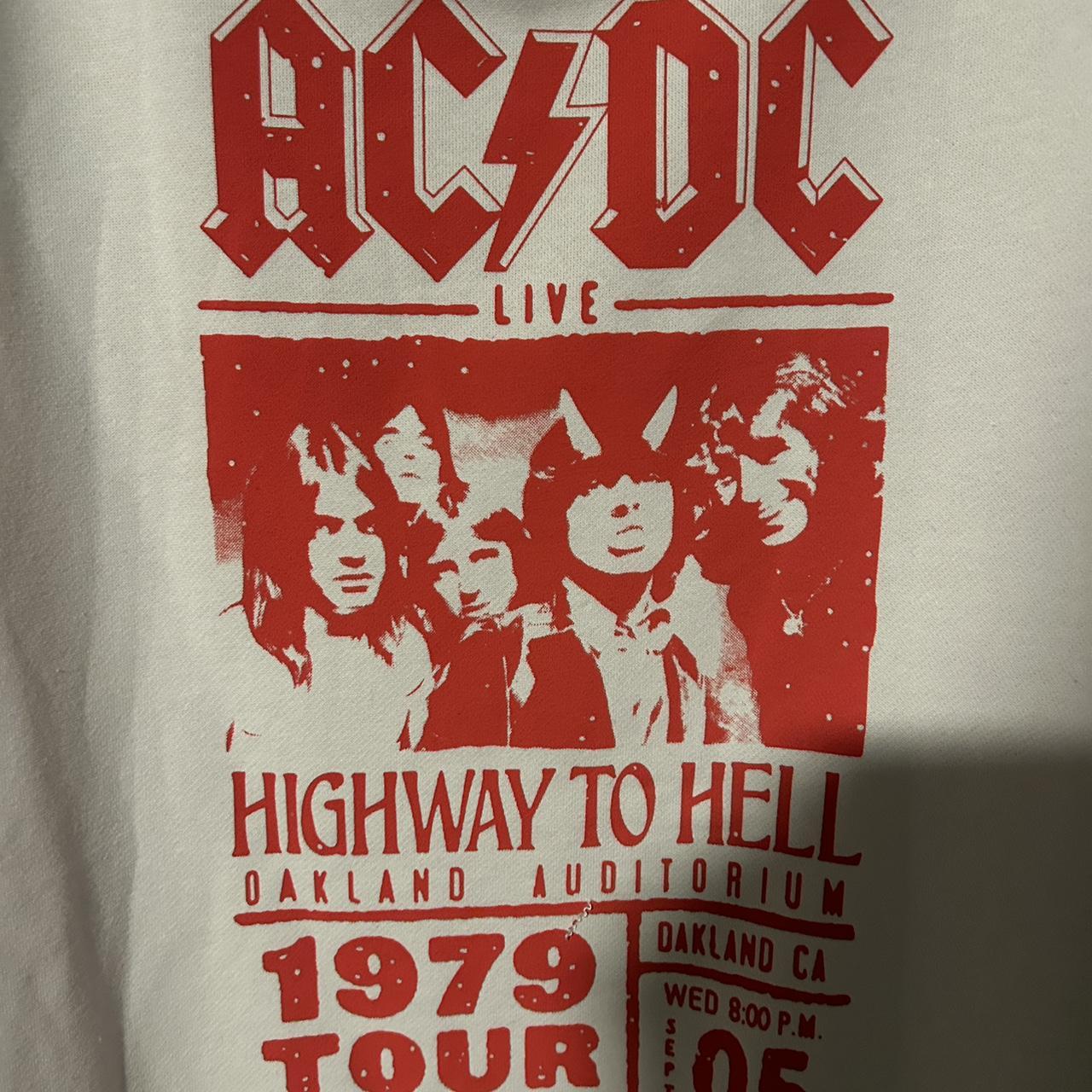white AC/DC pull over new with tags size large... - Depop
