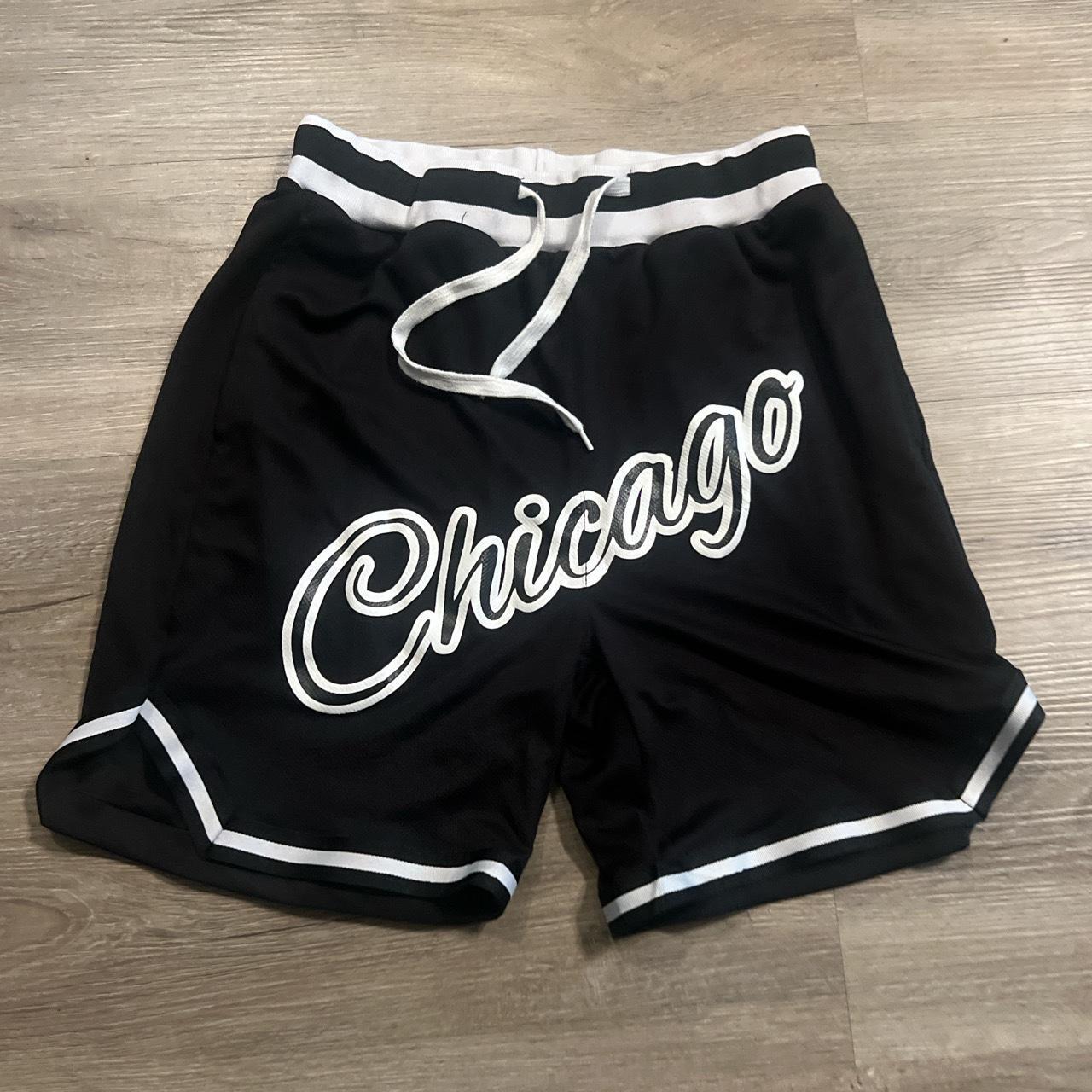 Black and white Chicago basketball shorts Depop