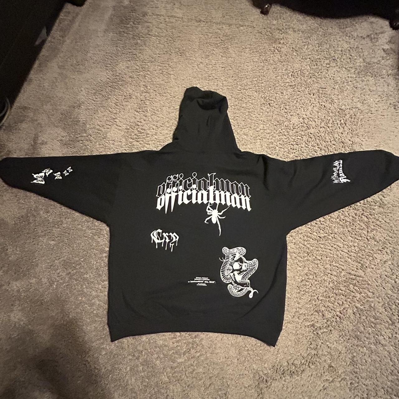 Boohooman black and online white hoodie