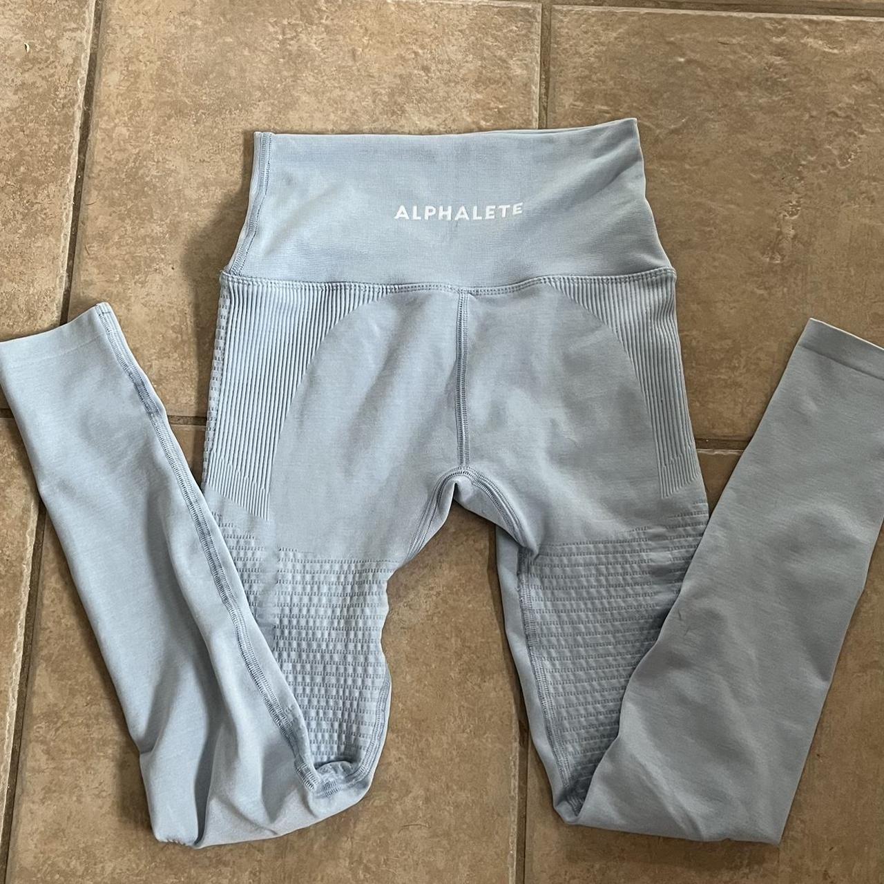 Alphalete Baby Blue size small leggings worn... Depop