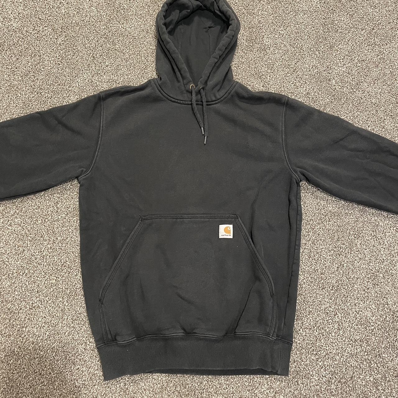 Black Carhartt hoodie, super heavy duty - Depop