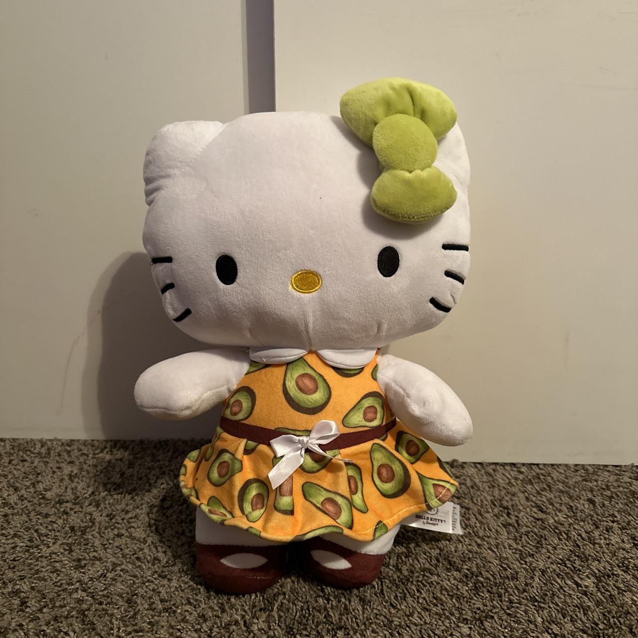 large 10.5 inch Hello Kitty Avocado Dress Plush Toy Doll NEW.