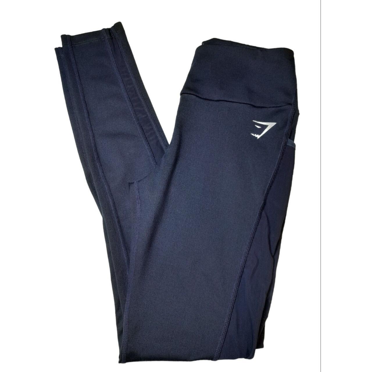 GymShark Women's Med Navy Blue Athletic Leggings... Depop