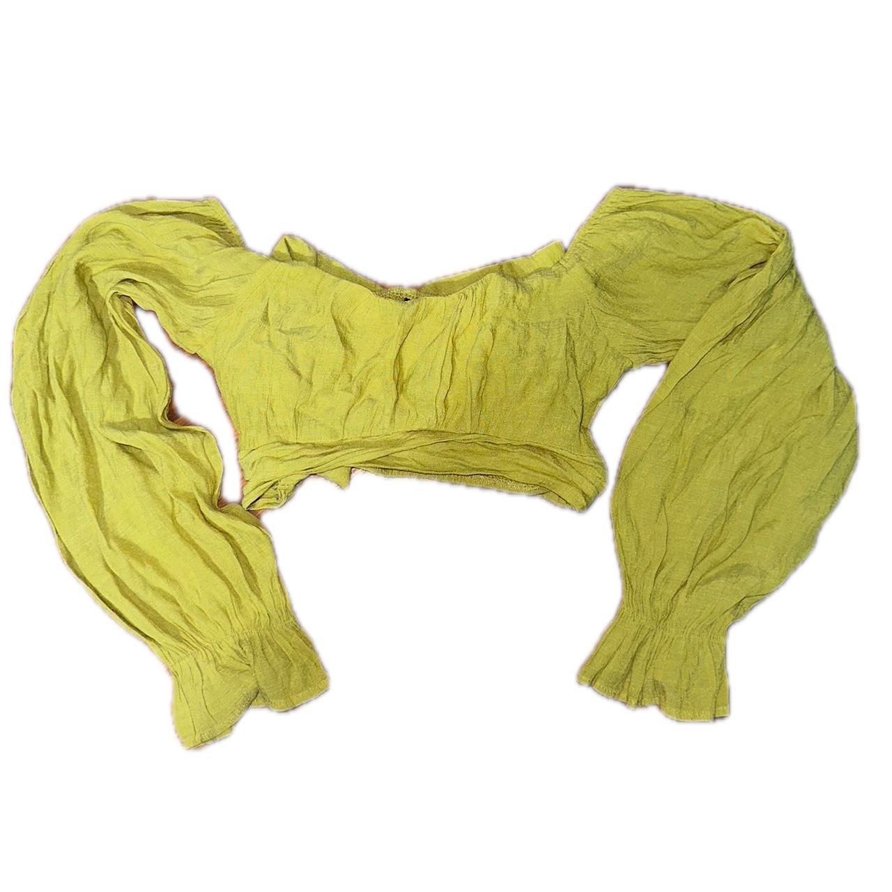 square neck flounce sleeve tie back crop milkmaid blouse