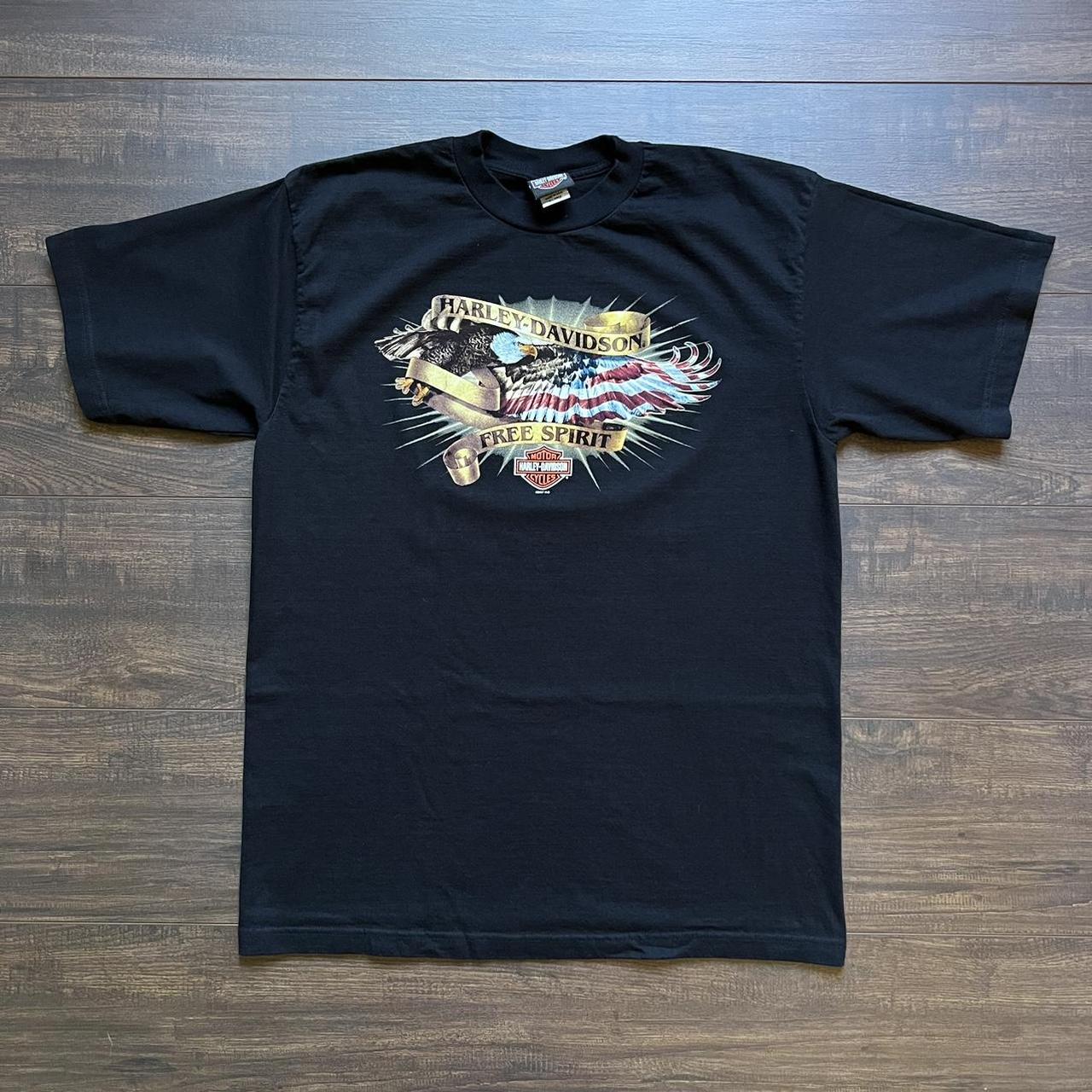 Y2K Free Spirit Harley Davidson T-Shirt Made in... - Depop