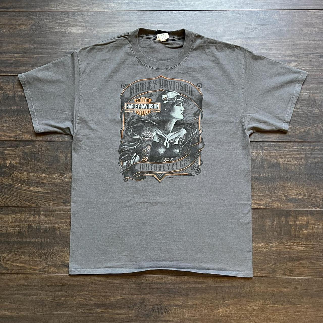 Dark Grey Swannanoa, NC Harley Davidson TShirt... Depop