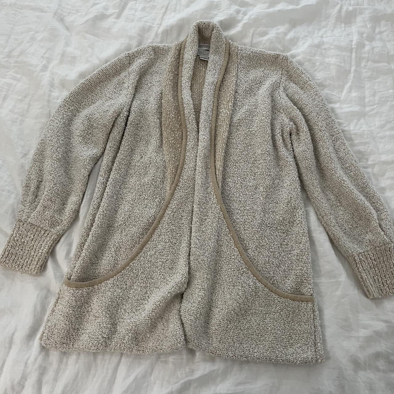 Vintage cream color cardigan sweater with pockets ,... - Depop