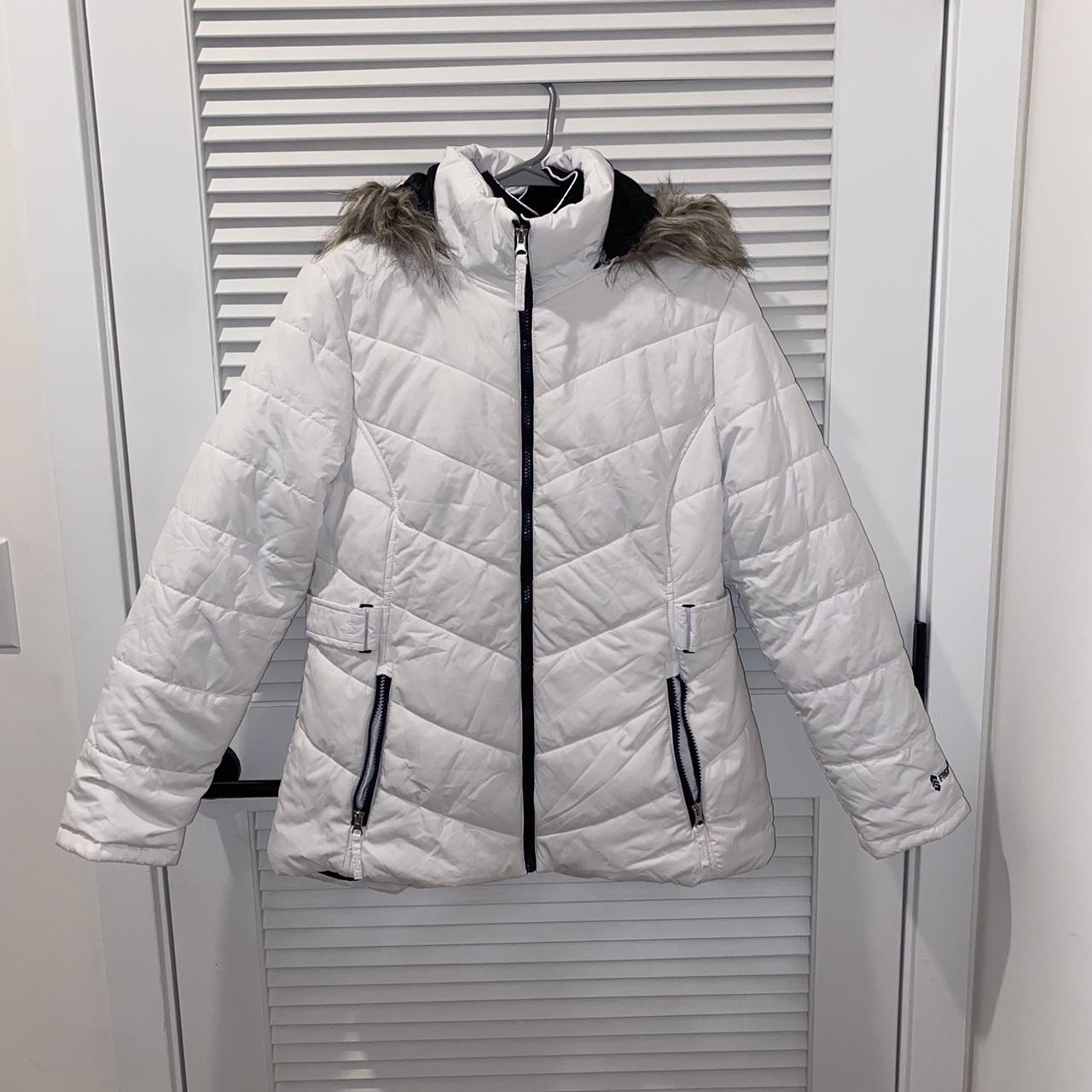 Free Country white puffer jacket with fleece lining... - Depop