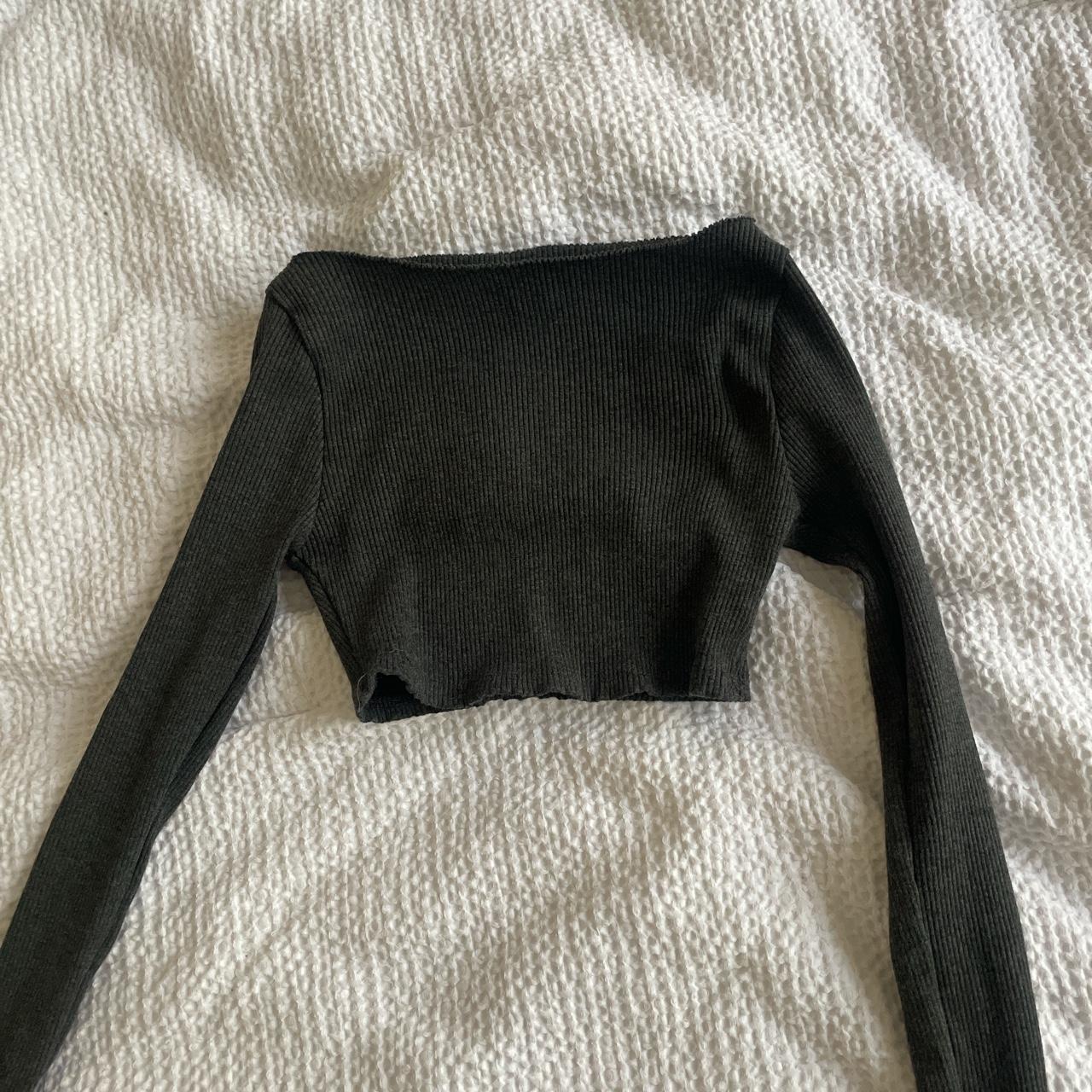 Naked Wardrobe Grey Long Sleeve Fitted Off The Depop