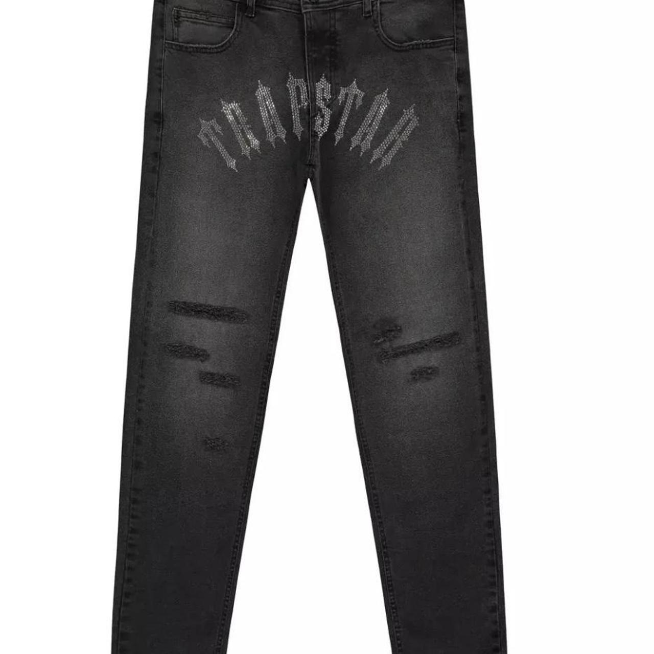Trapstar Diamante Arch Jeans - Black × 1 size... - Depop