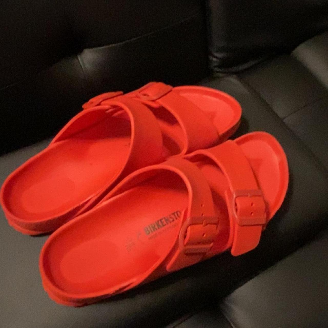 Red Birkenstock Sandals size 42 or 9/9.5 men's... Depop
