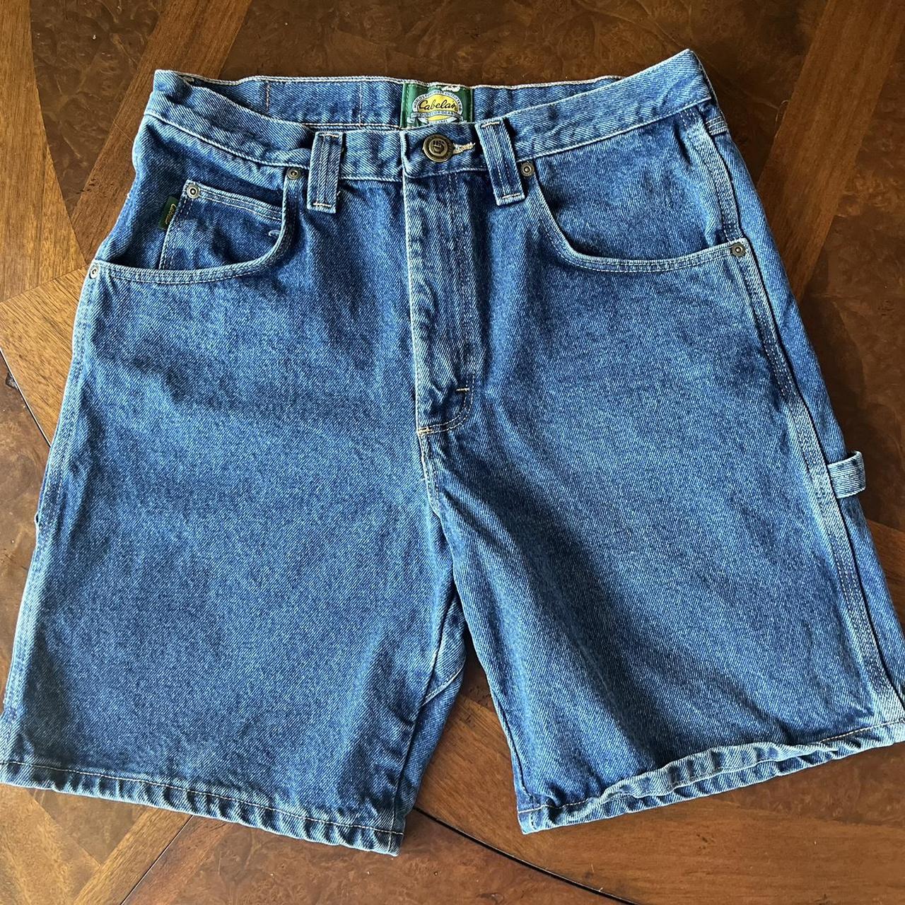 Cabela’s navy jean shorts/Jorts 6 pockets Size 32... - Depop
