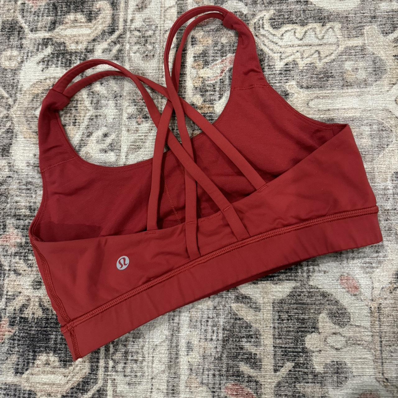 Lululemon Sports Bra Red Size 6 Depop