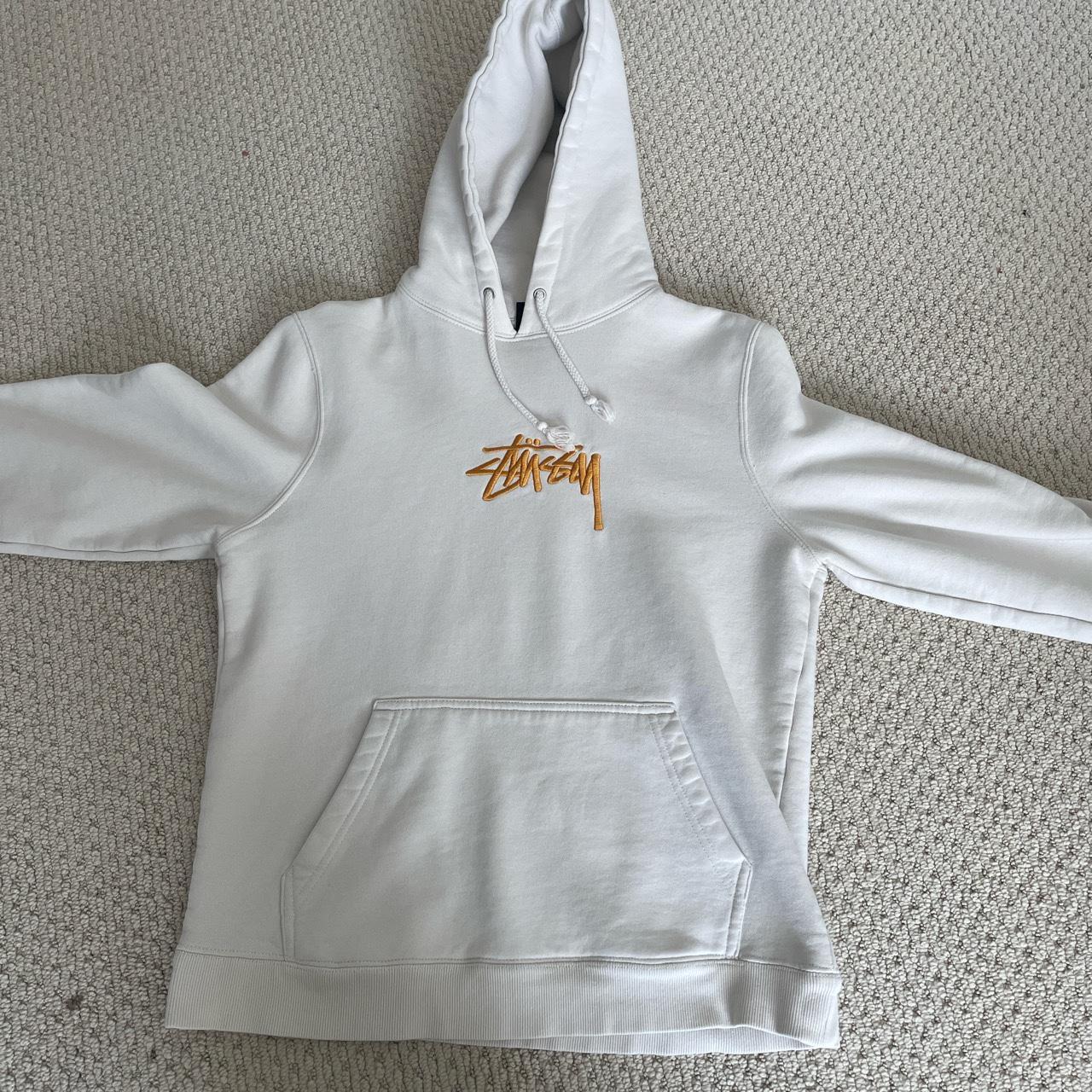 Small cream stussy hoodie. In great condition, no... - Depop