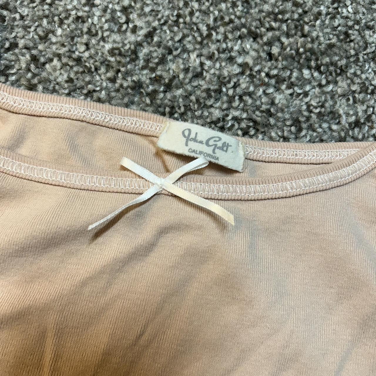 brandy melville baby pink belle bow tank top - one... - Depop