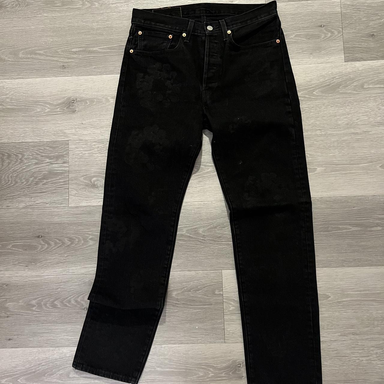 Denim tears black/black wreath denim. Love these but... - Depop