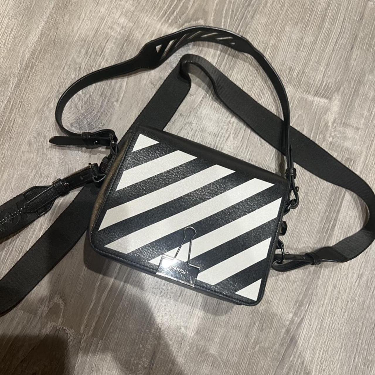 Off white striped online purse