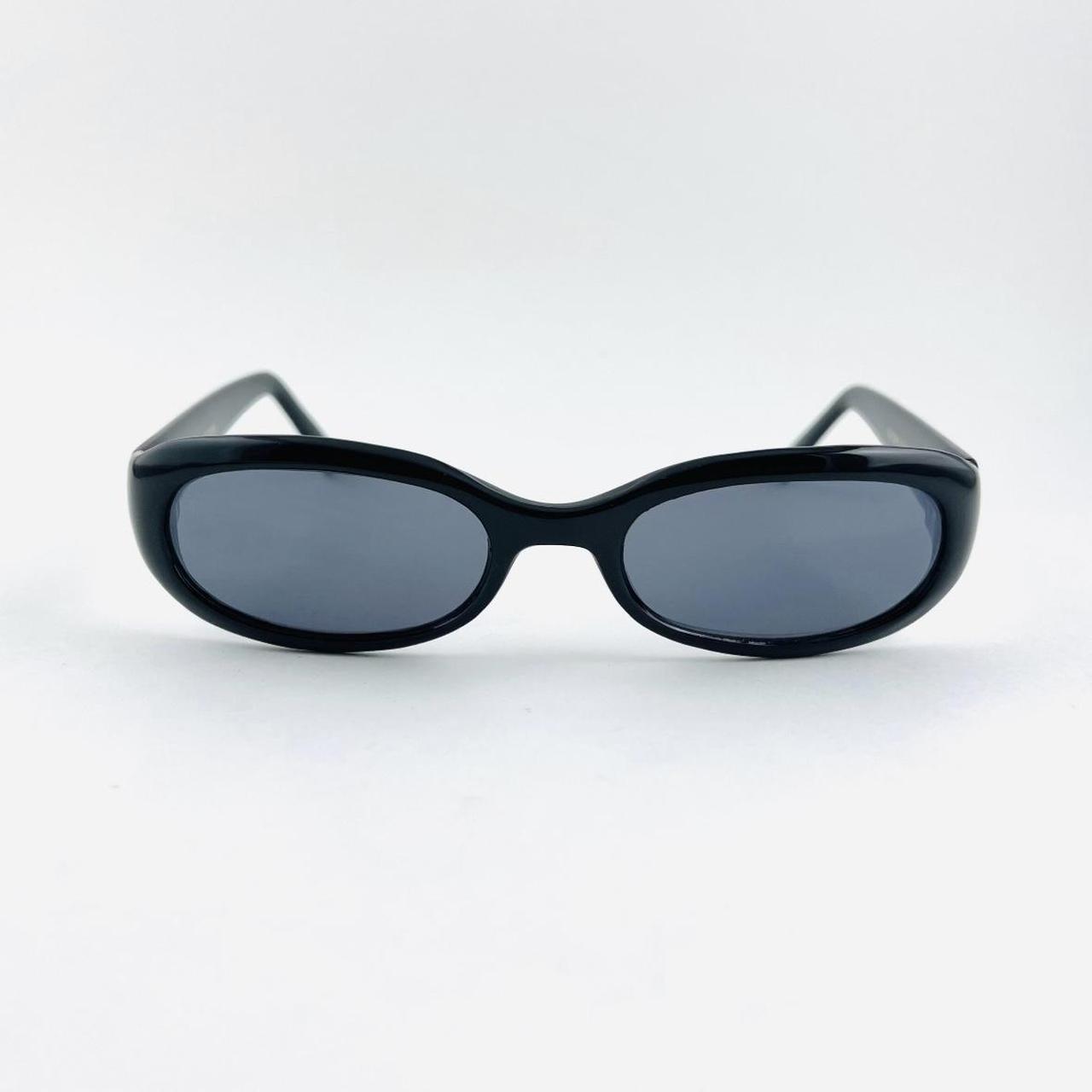 Vintage 90s Slim Black Oval Sunglasses With Depop 